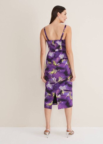 Phase Eight Adelita Abstract Print Dress Purple/Multicolor Canada | NYDTRE-602